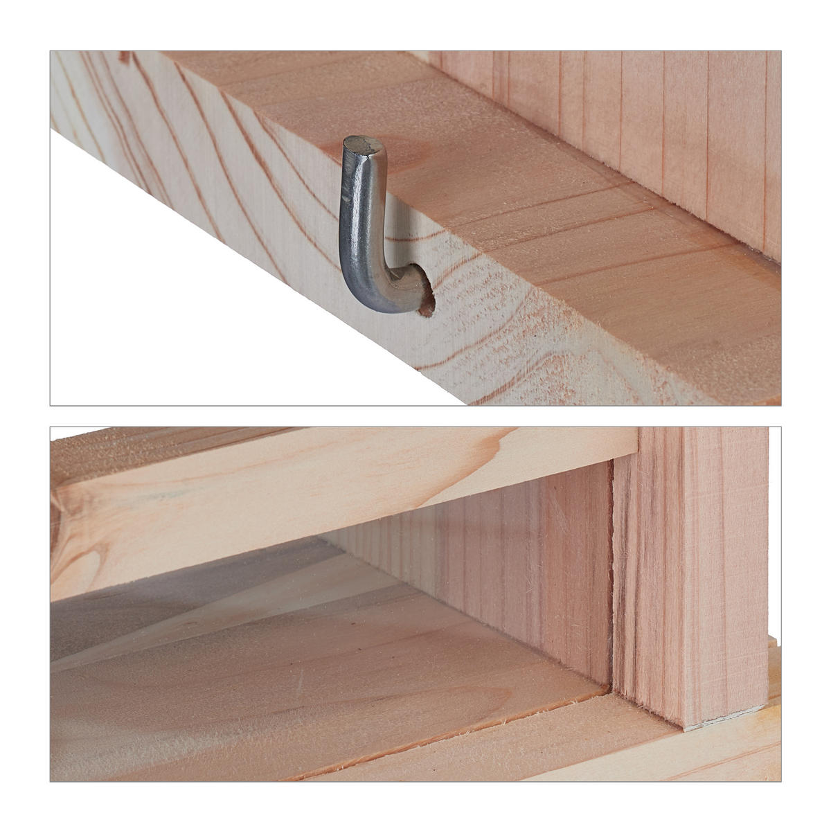 VOGELFUTTERHAUS - Hellbraun, Holz/Kunststoff (31/24/20cm) - Relaxdays