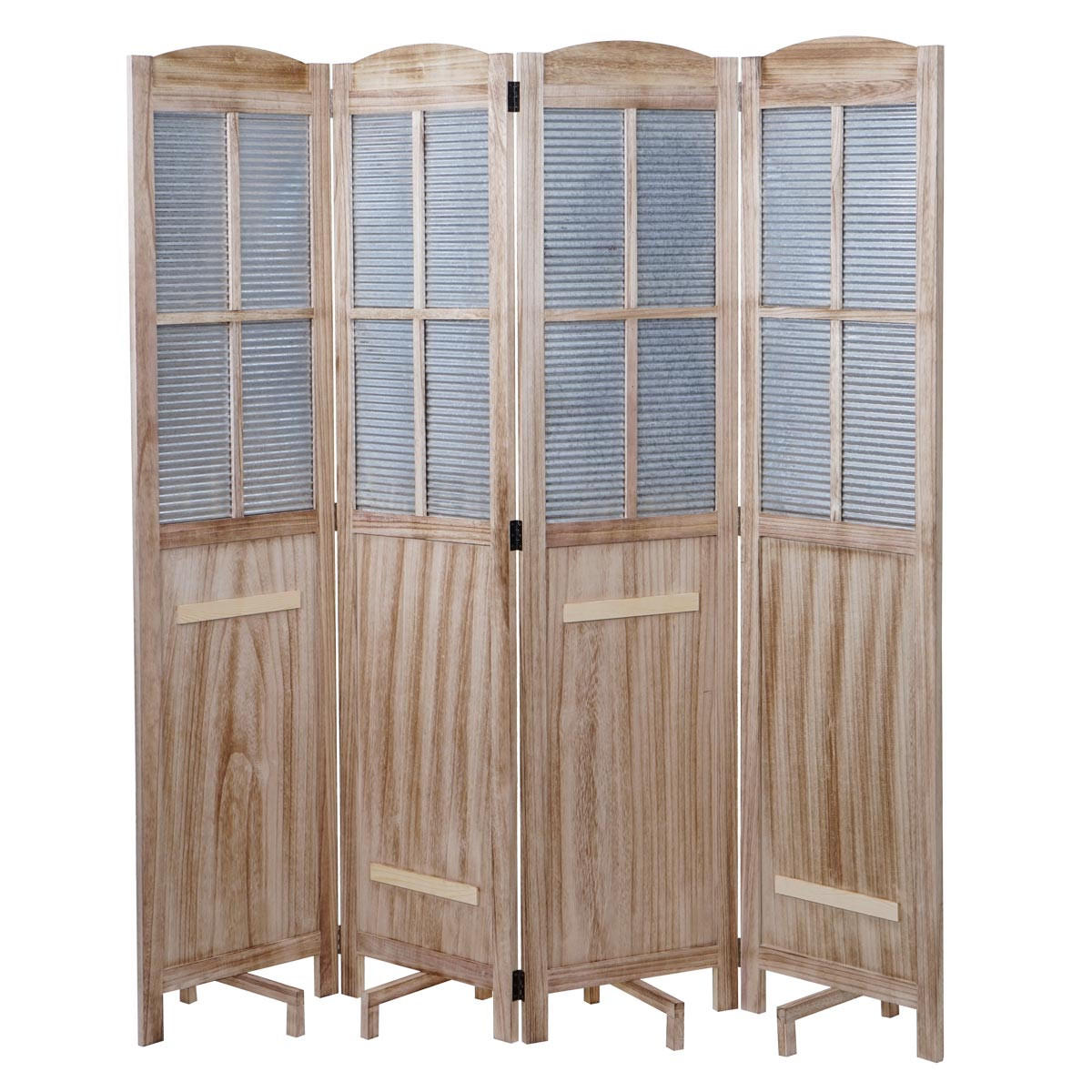 PARAVENT Grau, Braun - Braun/Grau, Holz (161/170/28cm) - MCW