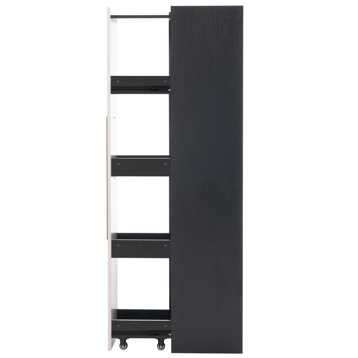 VITRINE 110cm Weiß Schwarz Glas LED Rollschrank modern - Multicolor, Holzwerkstoff (110.5/160/35cm) - FLIEKS