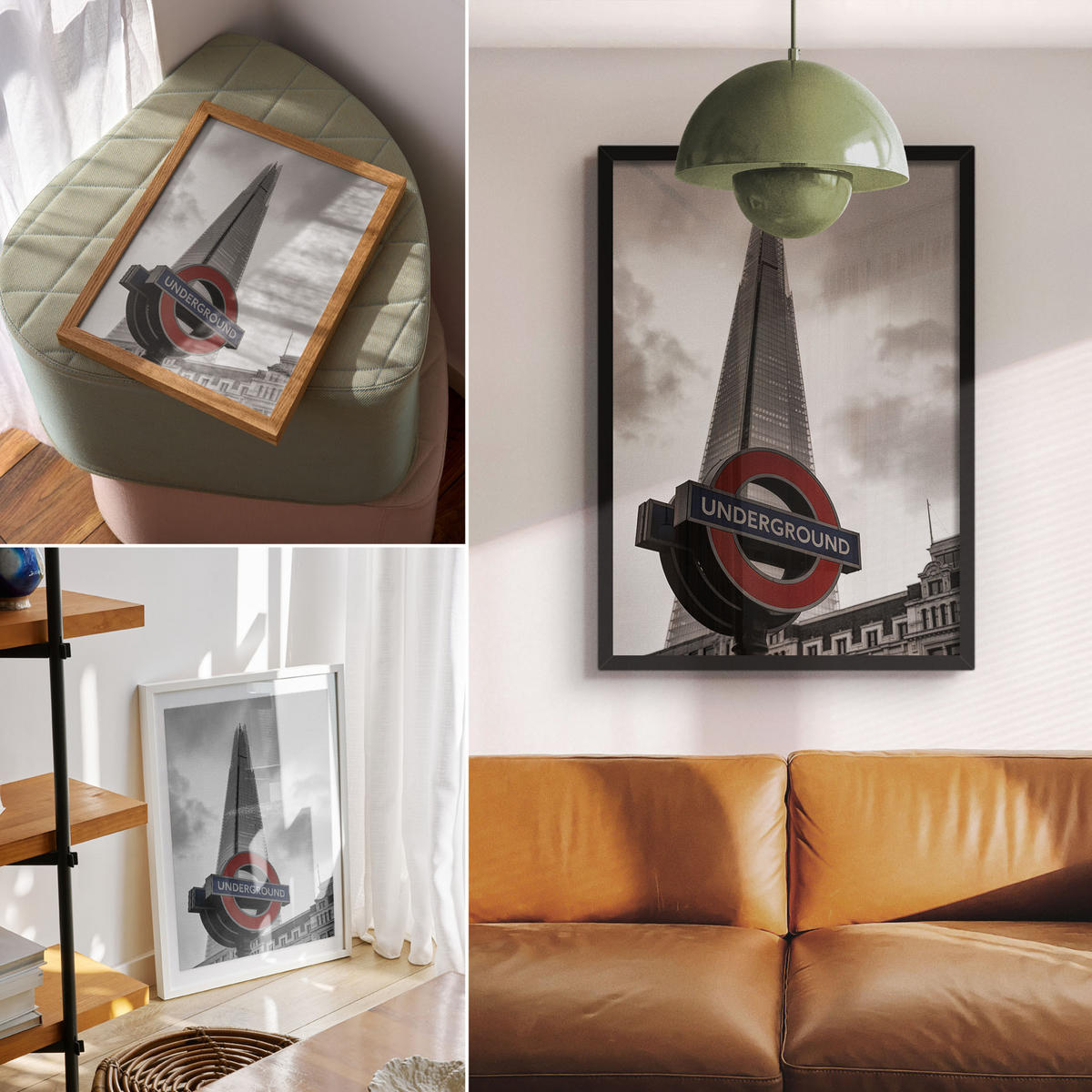 POSTER - 59x84 cm - Kateko - Londoner U-Bahn - Grau, Textil (59/84/0.1cm) - TULUP