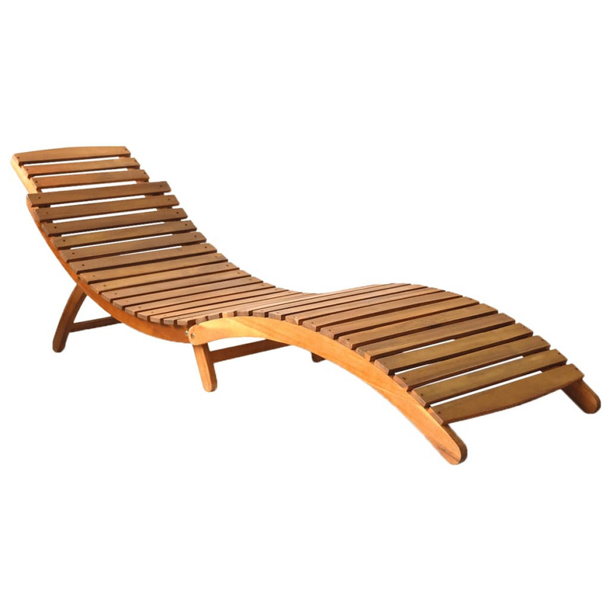 SONNENLIEGEN 2 Stk. mit Auflagen Massivholz Akazie - Grün, Holz (55/64/184cm) - furnicato