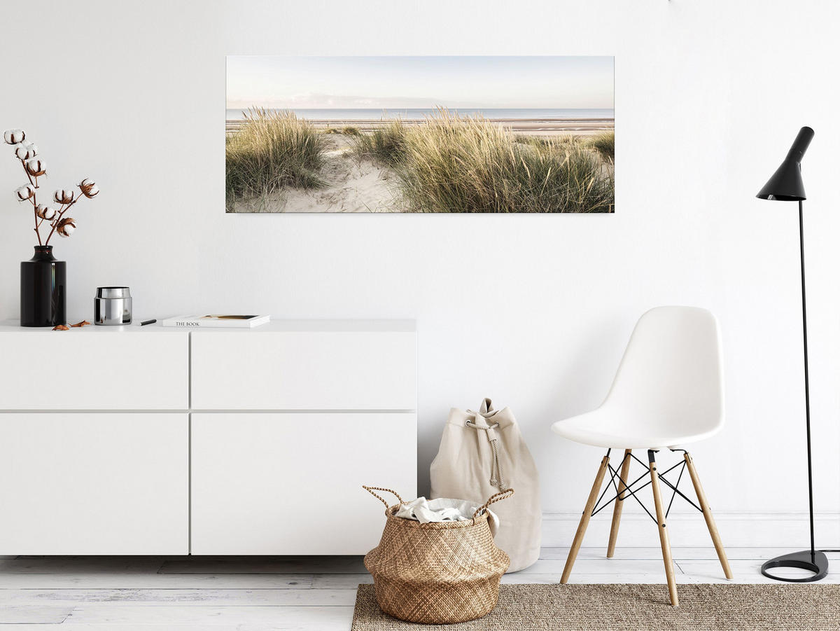 GLASBILD 125x50 cm Dünen Strand - Beige, Glas (125/50cm) - artissimo