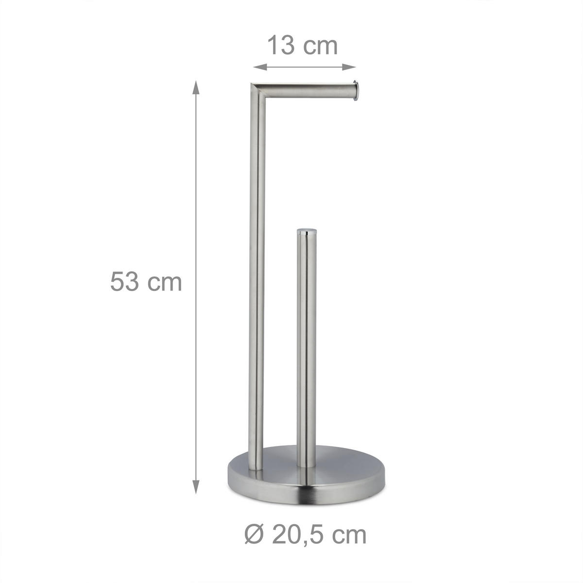 TOILETTENPAPIERHALTER - Silberfarben, Metall (20.5/53/20.5cm) - Relaxdays