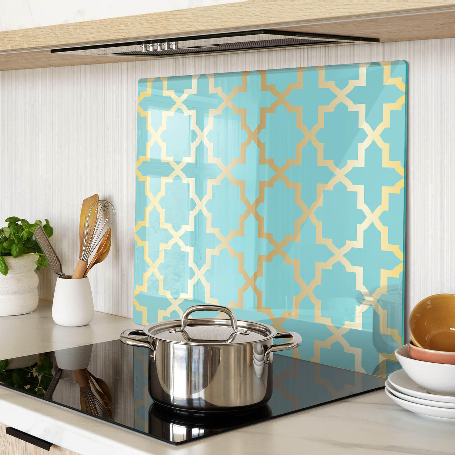 GLASPLATTE 60x52 cm Arabisches Muster - Goldfarben, Glas (60/0.4/52cm) - TULUP