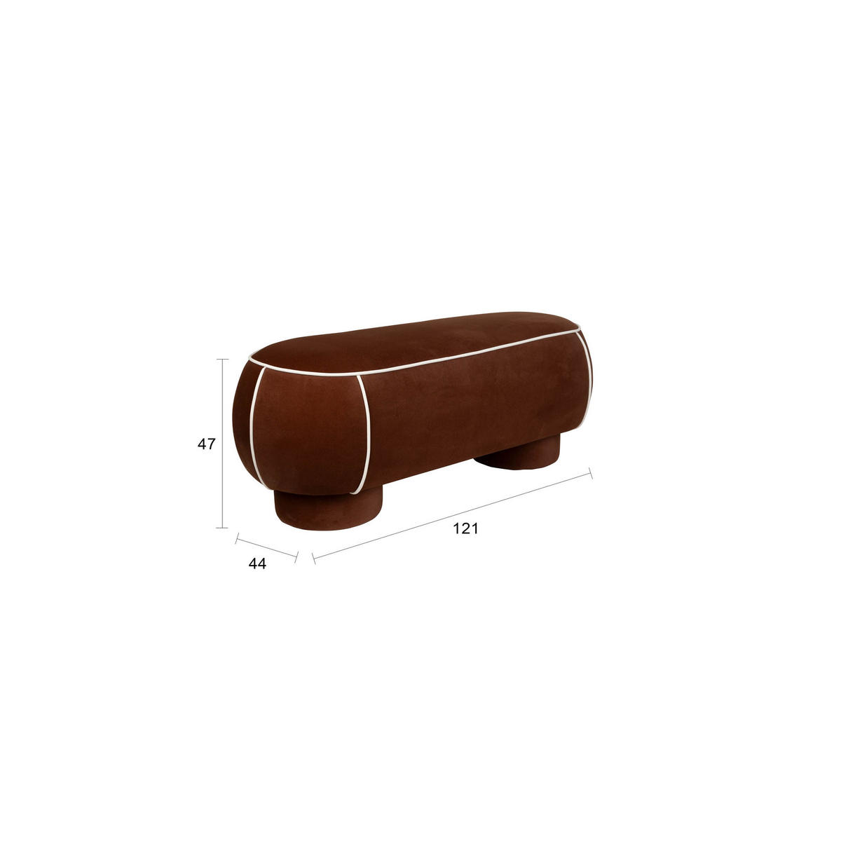 SITZBANK Marina Hocker L Rot - Rot, Kunststoff (121/47/44cm) - Housecraft Living