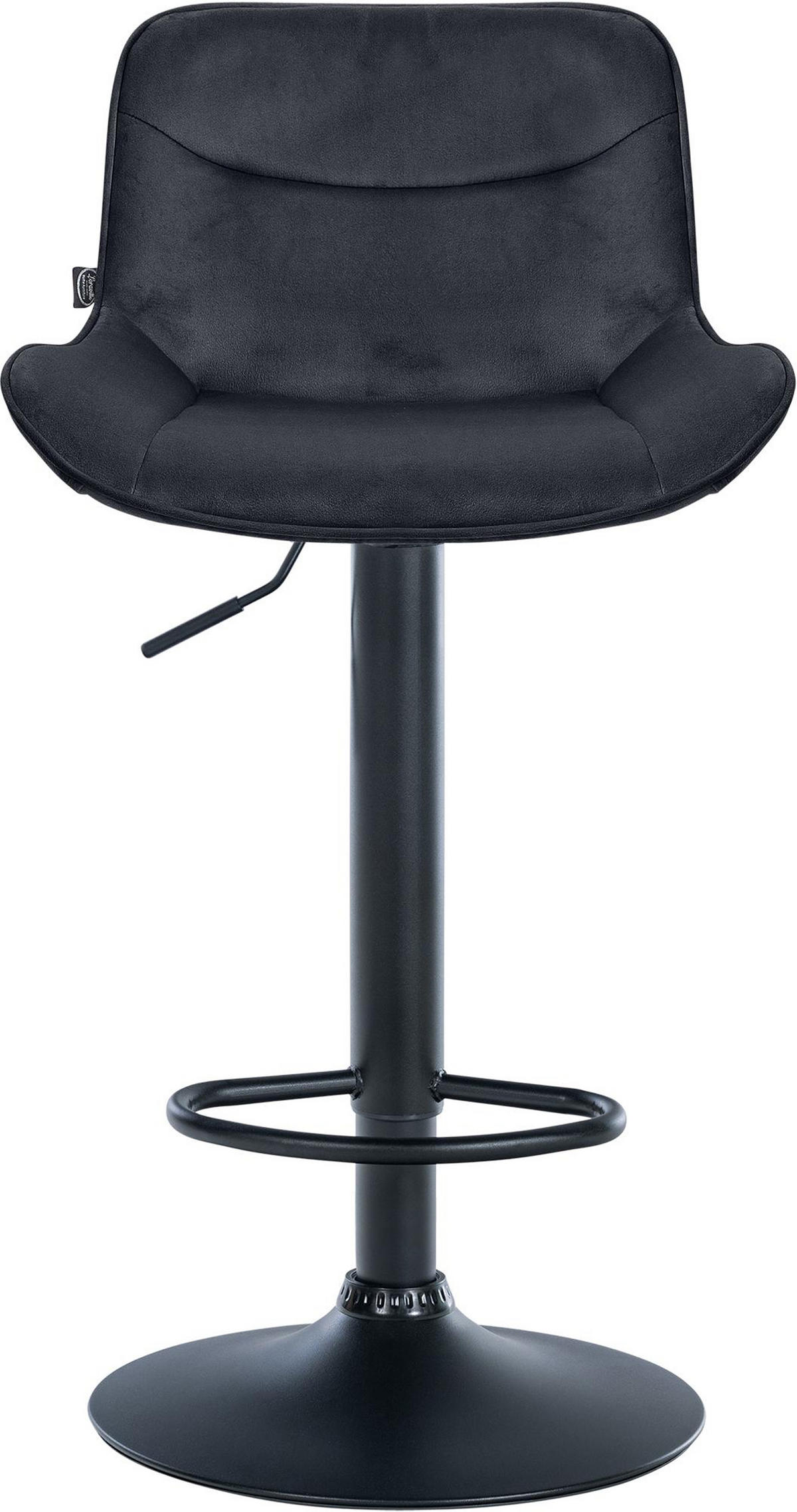 BARHOCKER 2er Set Vulcano Samt schwarz schwarz - Schwarz, Textil/Metall (49/106/51cm) - TPFLiving