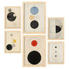 POSTER Set Mit 6 Charmante Kreise In Vielseitiger A3 & A4 Rahmen Aus Hellem Holz - Beige, Papier (29/3cm) - Nacnic