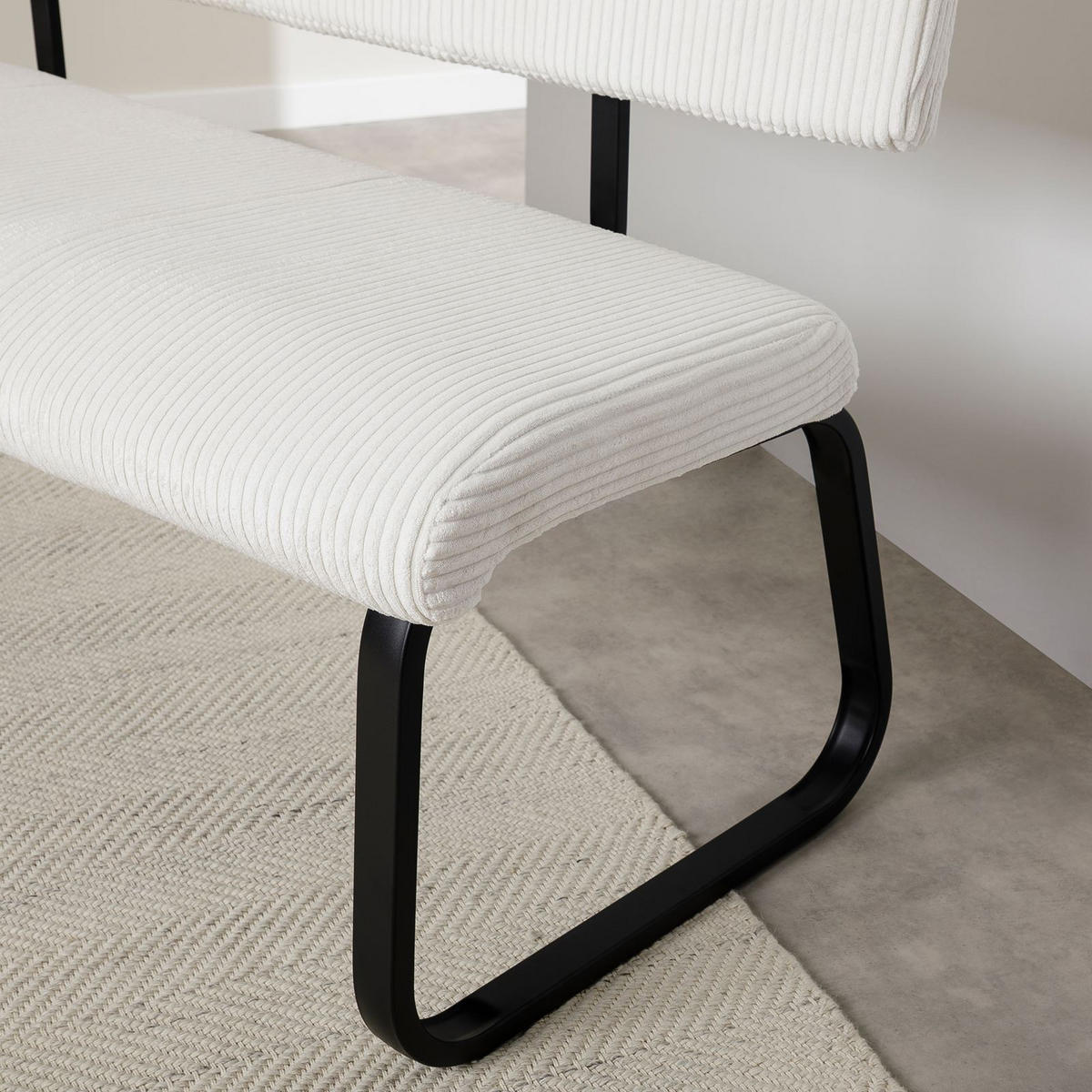 ESSZIMMERBANK MATESE - Weiß, Textil/Metall (135/88/58cm) - IDIMEX