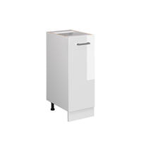 UNTERSCHRANK R-Line Weiß Hochglanz 30 cm mit Tür, ohne AP - Weiß Hochglanz/Weiß, Holzwerkstoff (30/81.6/46cm) - Vicco