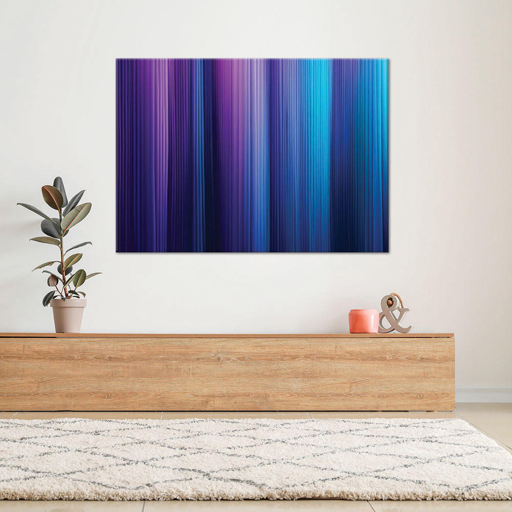 WANDBILD blaue abstrakte vertikale streifen - Blau, Textil (60/40cm) - Feeby