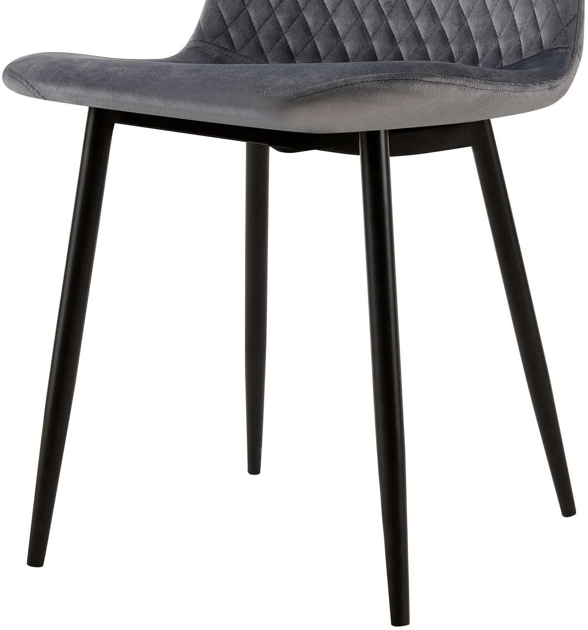 STUHL Samt Dunkelgrau - Dunkelgrau/Schwarz, Textil/Metall (44/88/54cm) - CLP