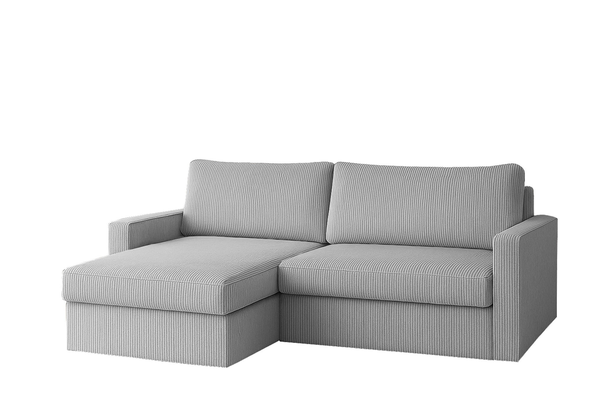 ECKSOFA Bendik In Poso - Hellgrau, Holzwerkstoff/Textil (224/140cm) - Fun Möbel