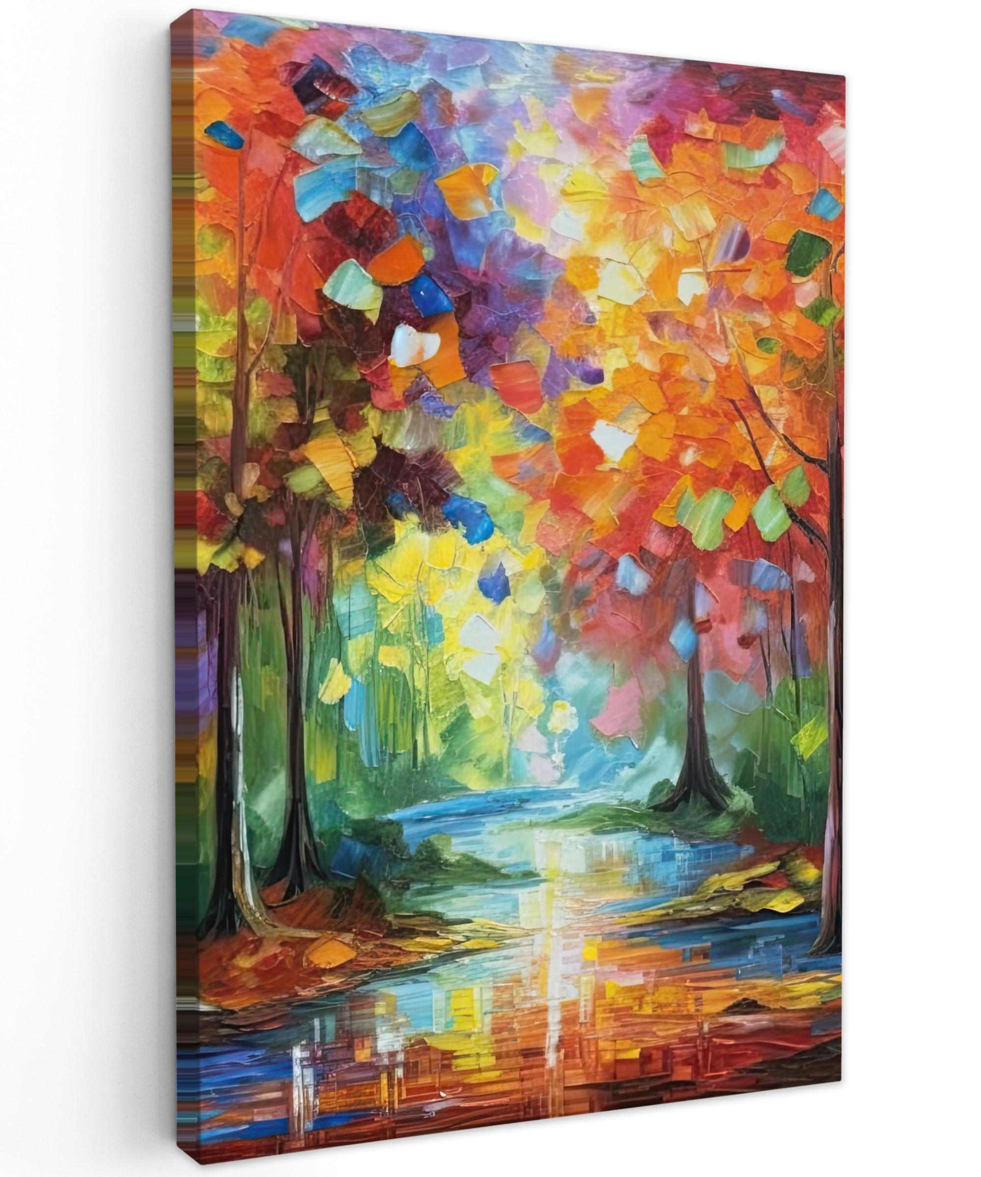 LEINWANDBILD Landschaft - Wald - Farben - Natur 40x60 cm - Multicolor, Textil (40/60cm) - MuchoWow