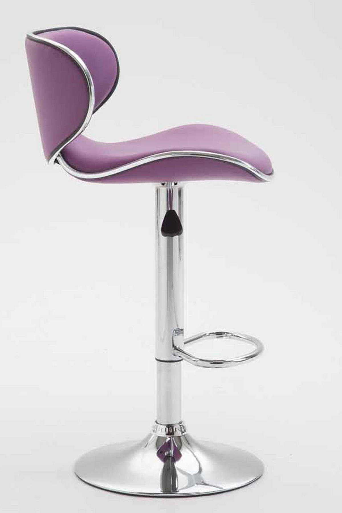BARHOCKER 2er Set Lederlook lila - Chromfarben/Lila, Textil/Metall (46/88/49cm) - CLP
