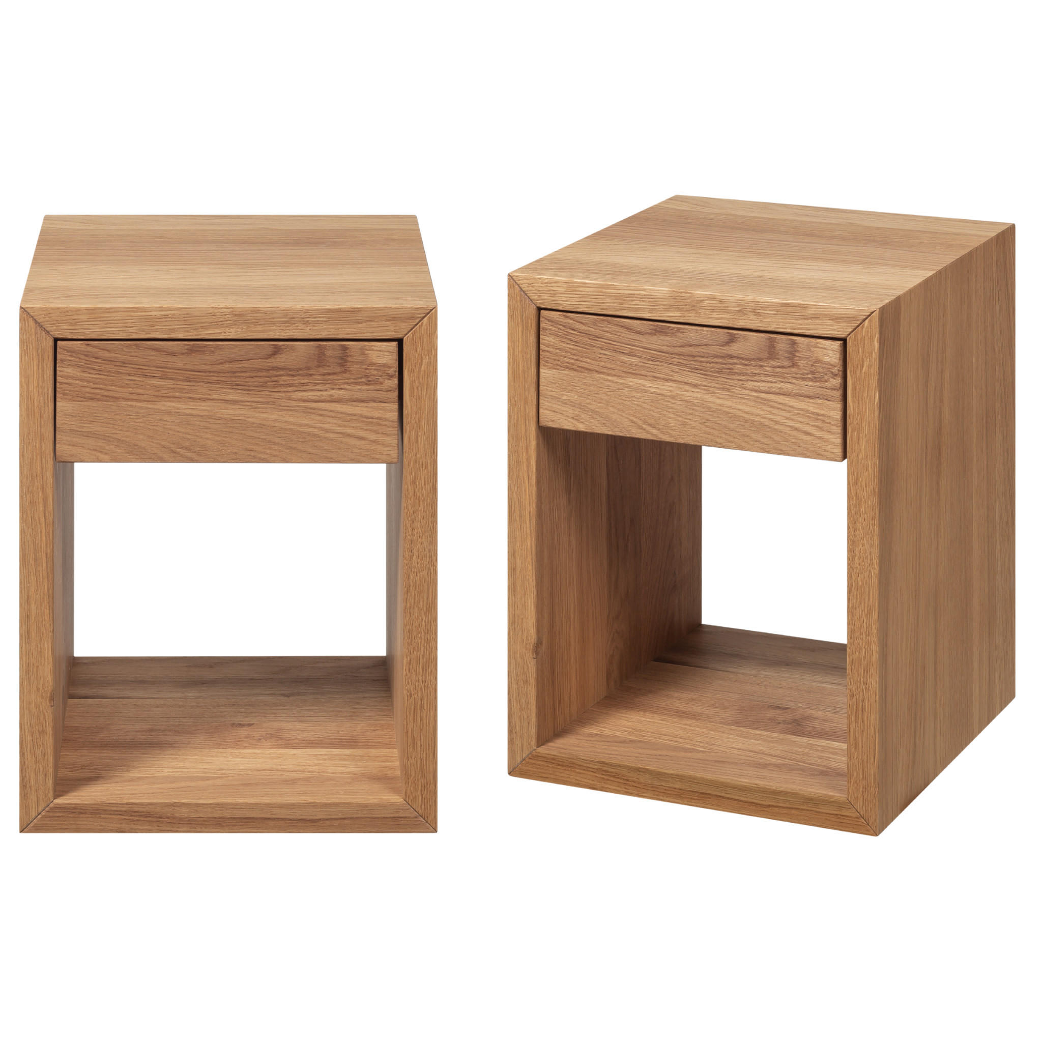 NACHTTISCH Hugo 2er Set, Eiche, 30/30/39 cm - Beige, Holz (30/39/30cm) - WOODEK