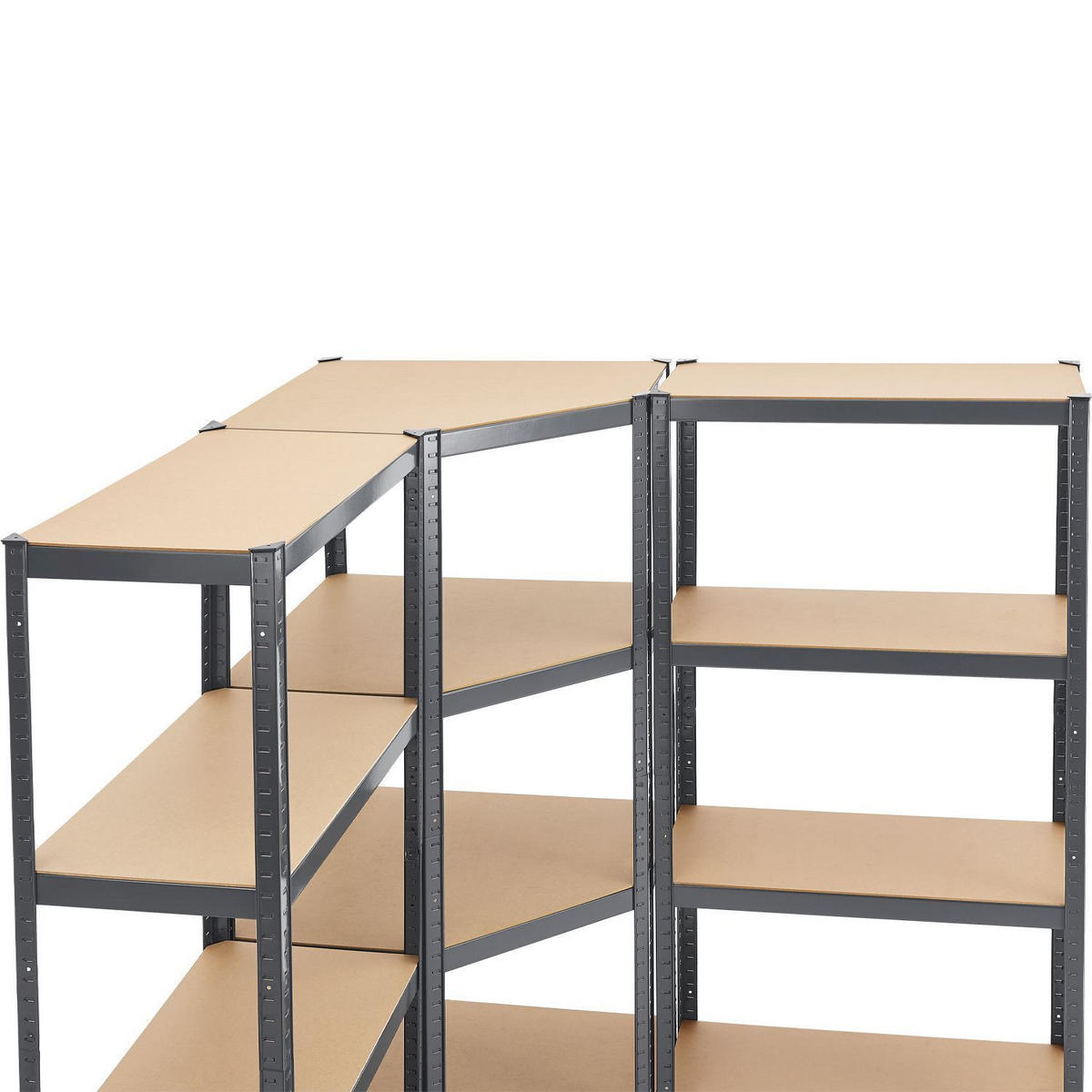 REGALSYSTEM Easy grau insgesamt 12 Böden (3er-Set) - Grau, Metall (155/160/155cm) - Juskys