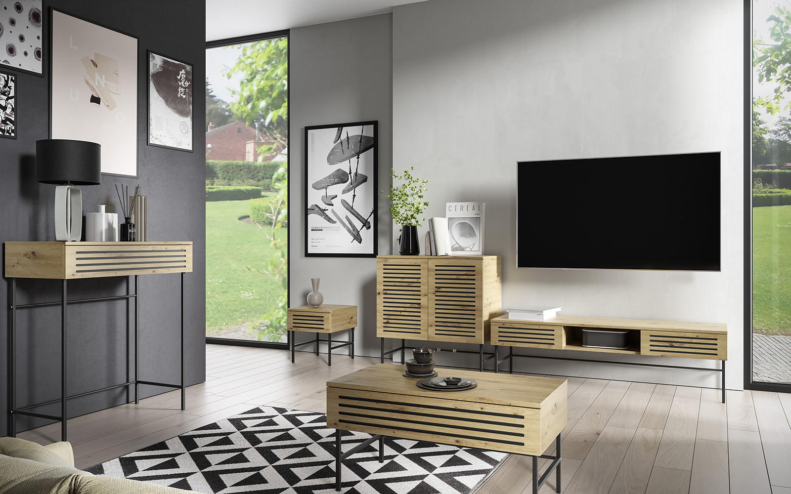 Thumbnail - Feldmann-Wohnen Sideboard, Braun, Holz, Rechteckig, 80x80x40 cm, Wohnzimmer, Kommoden & Sideboards, Sideboards
