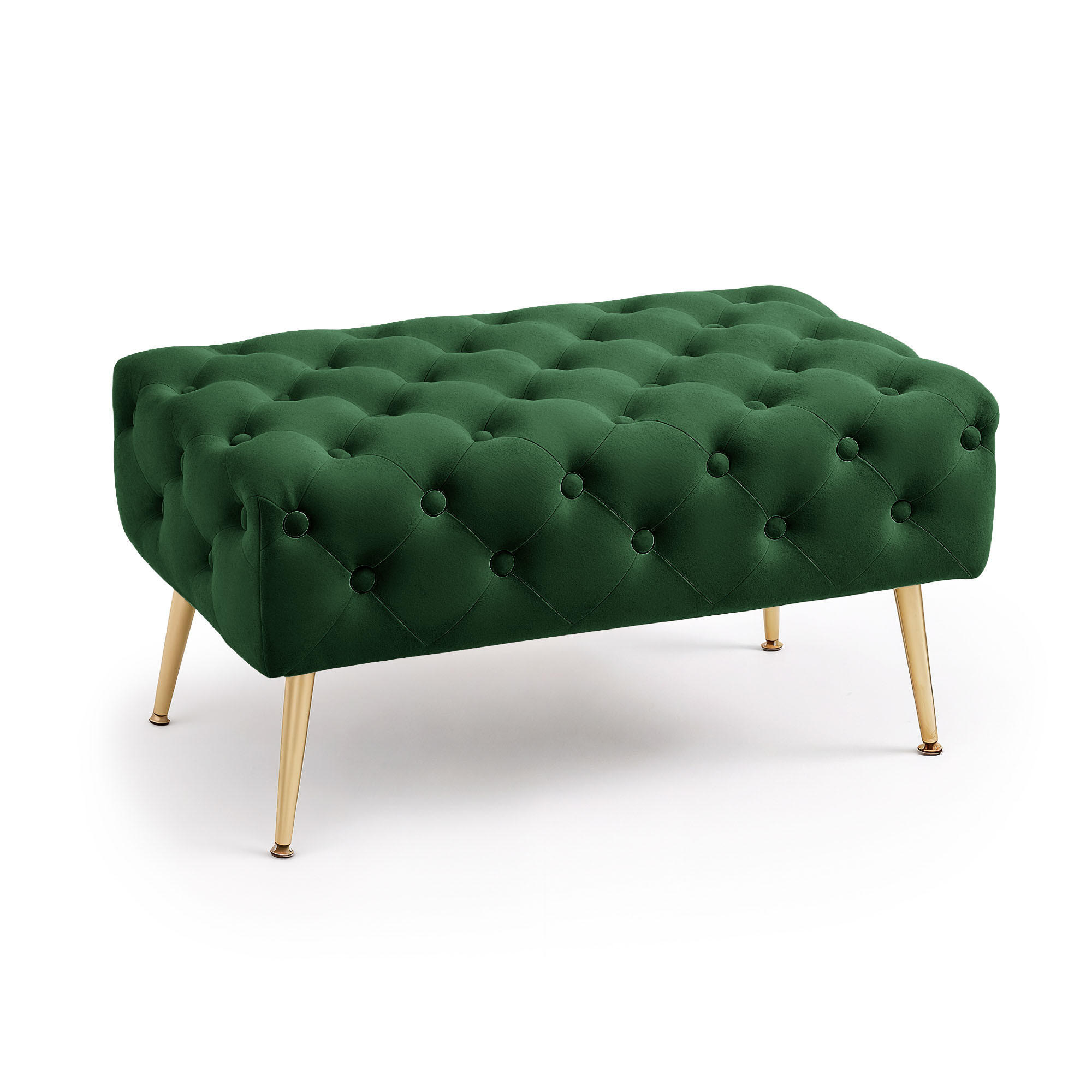 RAUMHIRSCH FURNITURE ČALOUNĚNÁ LAVIČKA s sametovým vzhledem Zelená 42/41/42