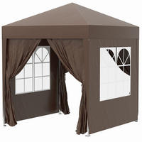 FALTPAVILLON 2 x 2 m mit 4 Seitenwänden braun - Braun, Metall (200/240/200cm) - ComfortXL