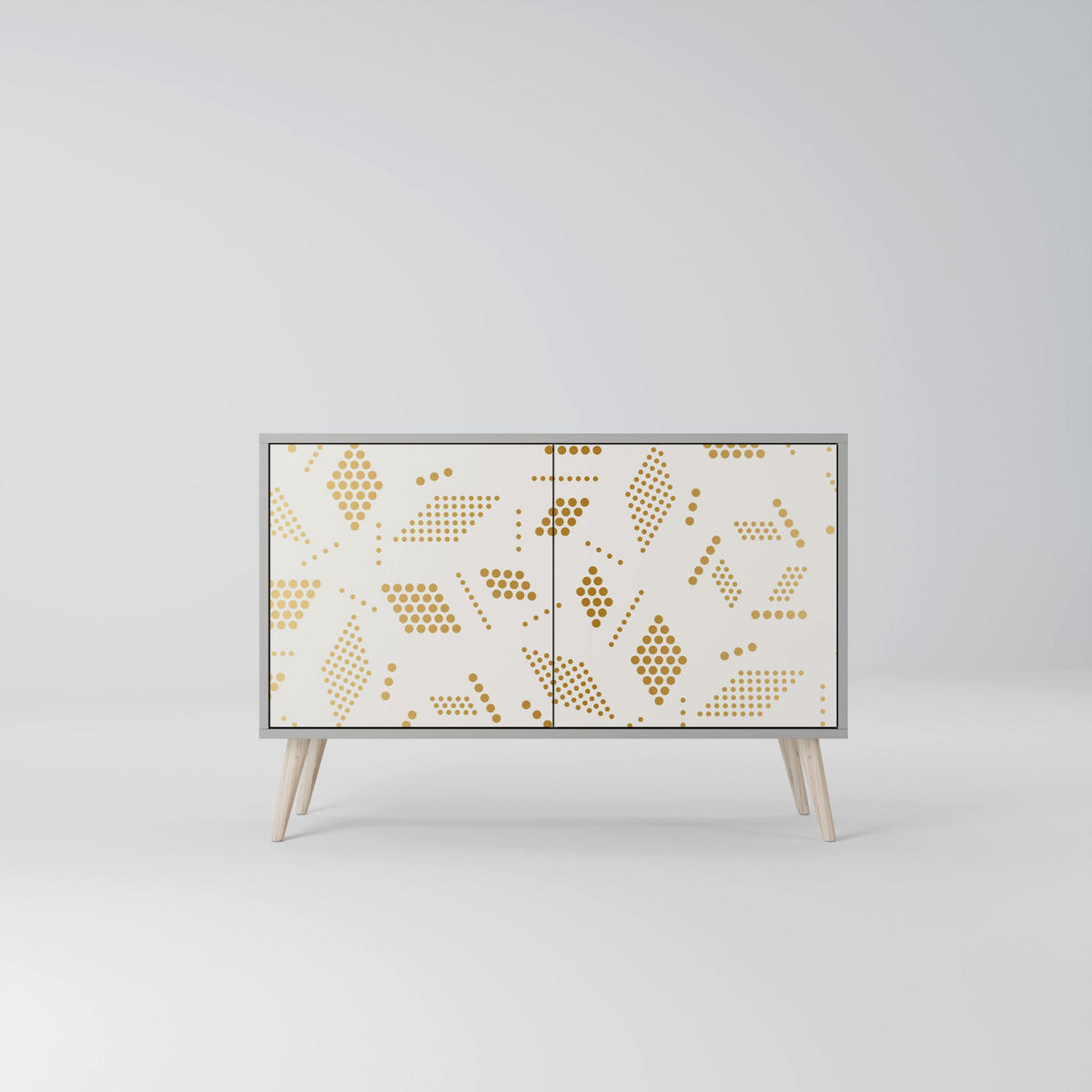 SIDEBOARD SPOTTED DAZE, Eicheneffekt, 111x42x77,5 cm, 2 Türen - Eichefarben/Buchefarben, Holzwerkstoff/Buchenholz (111/77.5/42cm) - SpaceRebels