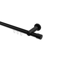 INNENLAUF-GARDINENSTANGEN-SET Platon Santo 400 cm (geteilt in 2 x 200 cm), 1-läufig, 20 mm Ø Schwarz - Schwarz, Metall (400cm) - INTERDECO