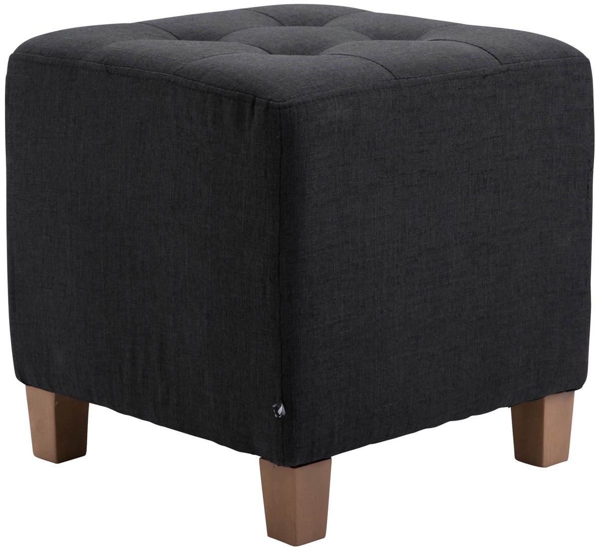 SITZWÜRFEL eckig 45/45/46 cm Stoff schwarz - Schwarz/Naturfarben, Holz/Textil (45/46/45cm) - CLP