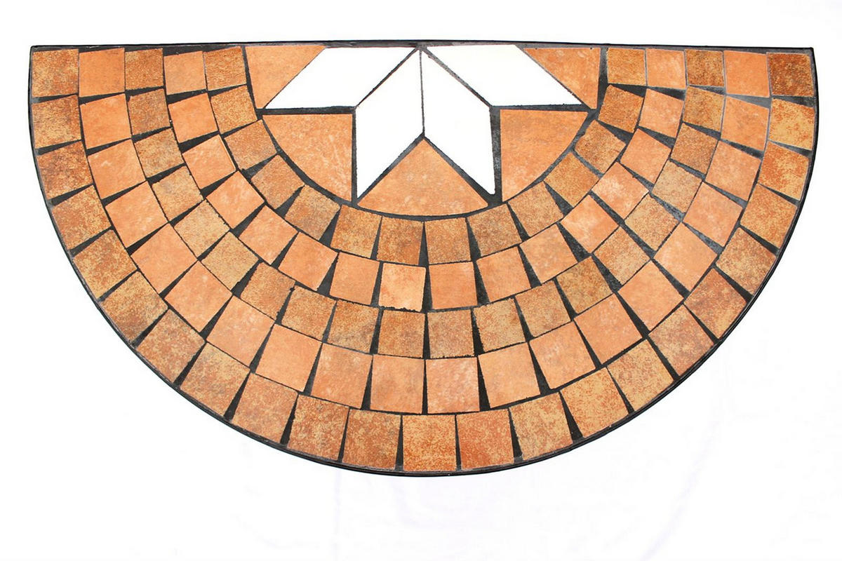 WANDTISCH Halbrund Metall Mosaik 70 cm 120041 - Schwarz, Metall (35/70/72cm) - DanDiBo