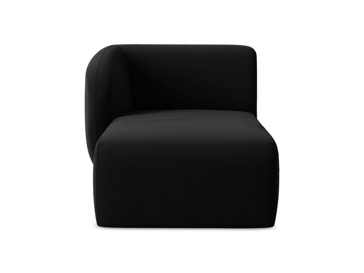 SOFAELEMENT Links Samt Stoff Schwarz - Schwarz, Holzwerkstoff/Kunststoff (91/75/166cm) - Makamii