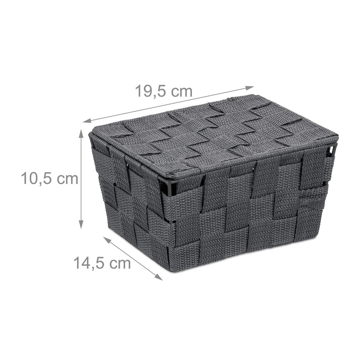 ÚLOŽNÝ box - sivá, kov/plast (19.5/10.5/14.5cm) - Relaxdays