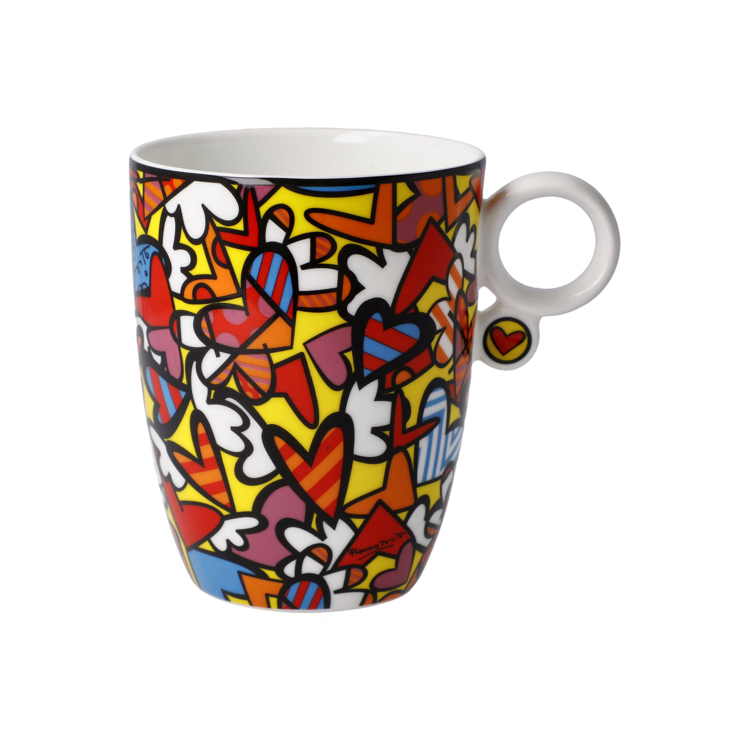 KÜNSTLERTASSE Romero Britto - All We Need is Love, Fine Bone China, Bunt, 400 ml - Multicolor, Keramik (0.4L) - Goebel