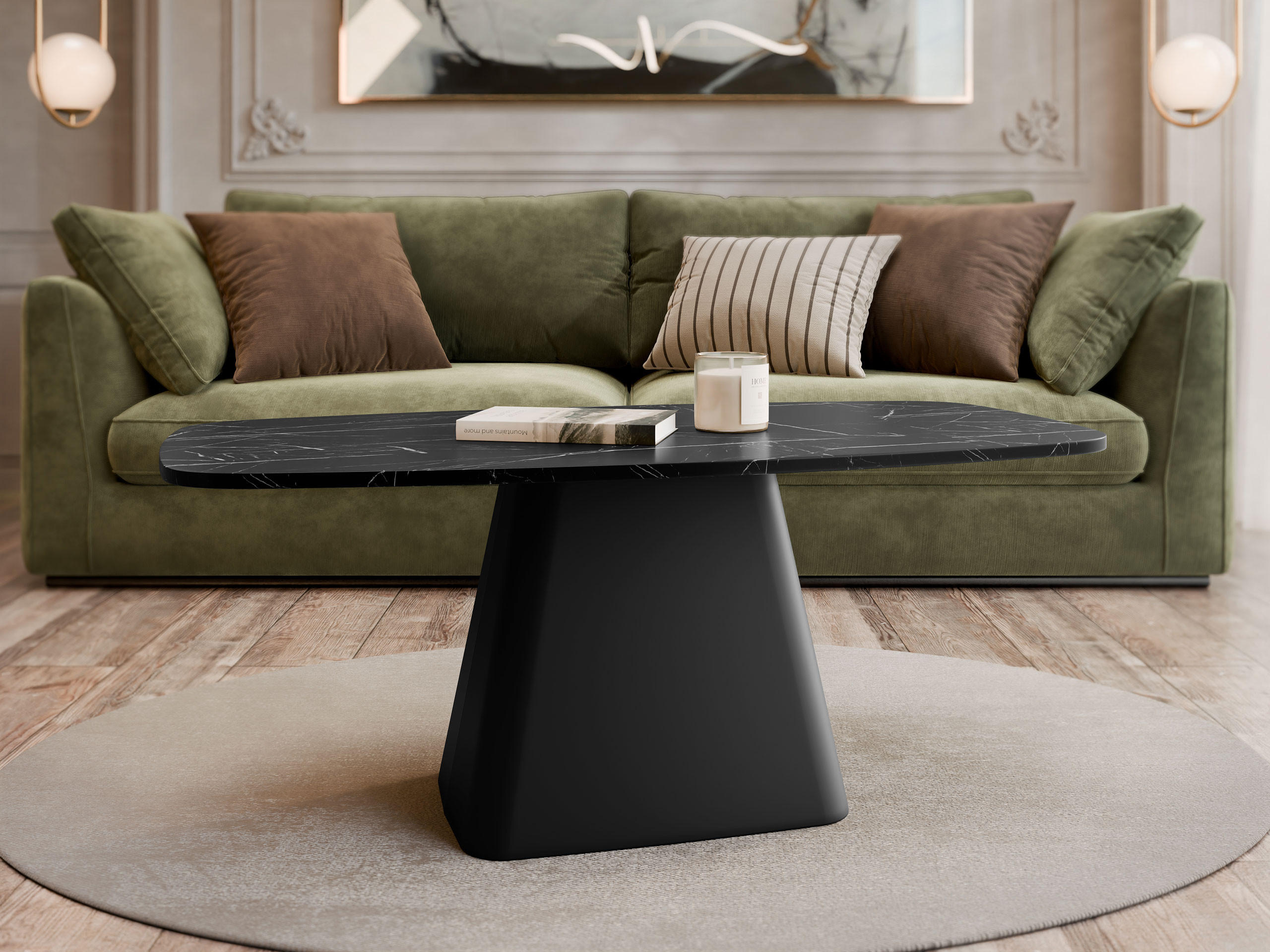 COUCHTISCH Noa - Schwarz, Holzwerkstoff/Metall (60/120/48cm) - MIRJAN24