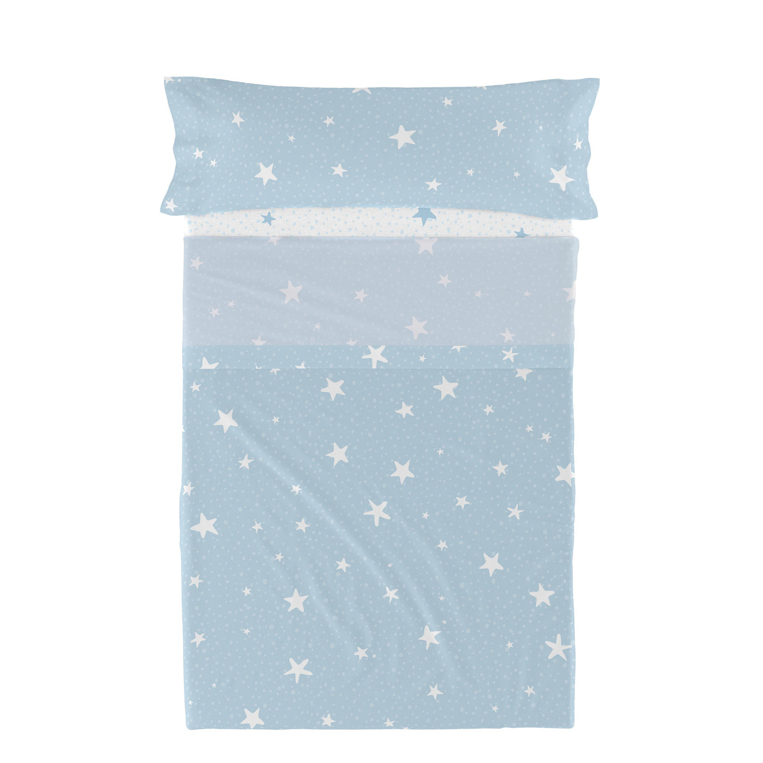 BETTWÄSCHE 2er-Set teiliges little star 180x270 cm blau - Blau, Textil (180/270cm) - Happy Friday