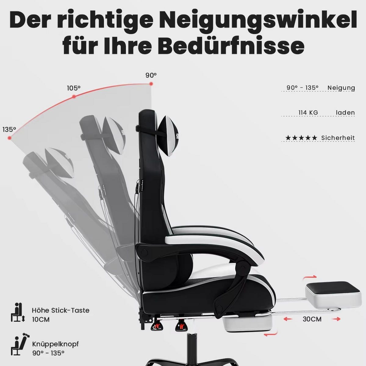 GAMINGSTUHL Racing ergonomisch verstellbar Drehstuhl Schwarz - Schwarz, Metall (63/127/56cm) - Kaket