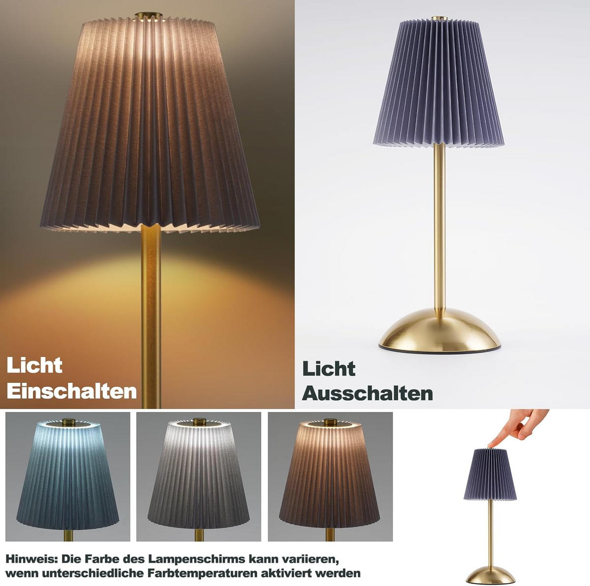 LED-TISCHLEUCHTE BROT Ⅲ 12/12/30 cm(2er-set) - Blaugrau, Metall (12/12/30cm) - Nettlife