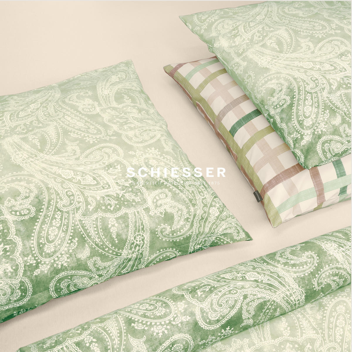 BETTWÄSCHESET Luiza - Renforcé - 2-teilig - 155 x 220 cm - Grün - Grün, Textil (155/220cm) - SCHIESSER