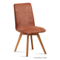 ESSZIMMERSTUHL (2er-Set) Dilga 47x92x60 Schwarz/Cognac - Cognac/Eichefarben, Kunststoff (60/92/47cm) - 58aufmkessel