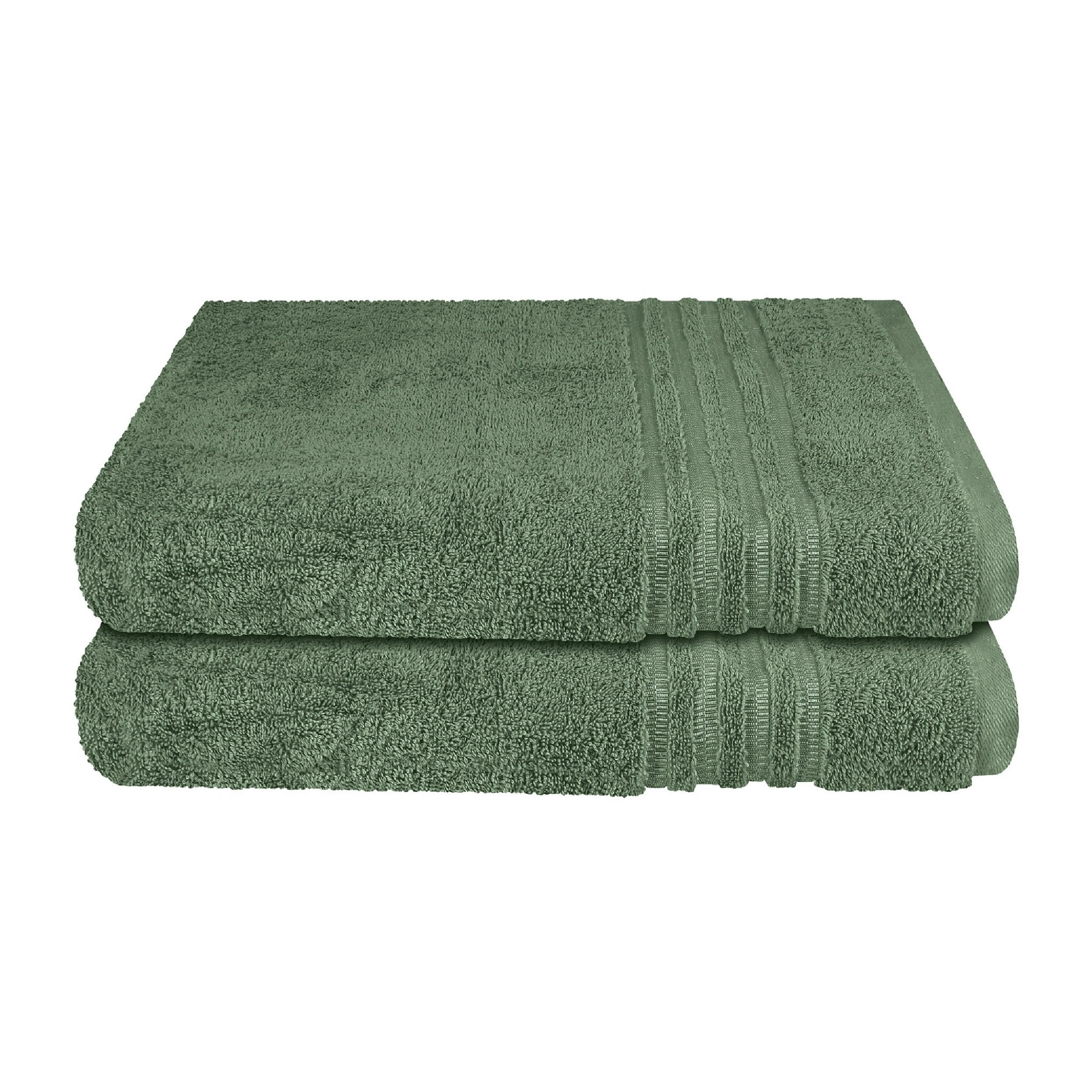 DUSCHTUCHSET Milano - 2-teilig - 70 x 140 cm - Dunkelgrün - Dunkelgrün, Textil (70/140cm) - SCHIESSER