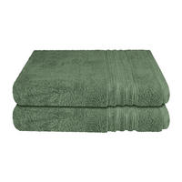 DUSCHTUCHSET Milano - 2-teilig - 70 x 140 cm - Dunkelgrün - Dunkelgrün, Textil (70/140cm) - SCHIESSER