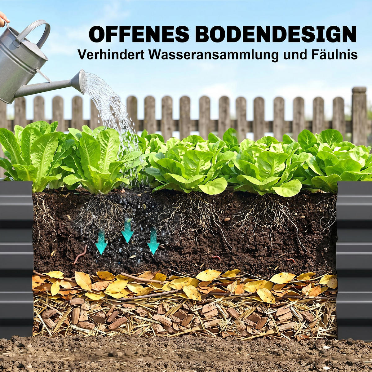 HOCHBEET DE-05435 Lang, schmal, Stahl Dunkelgrau - Dunkelgrau, Metall (240/30/60cm) - ComfortXL