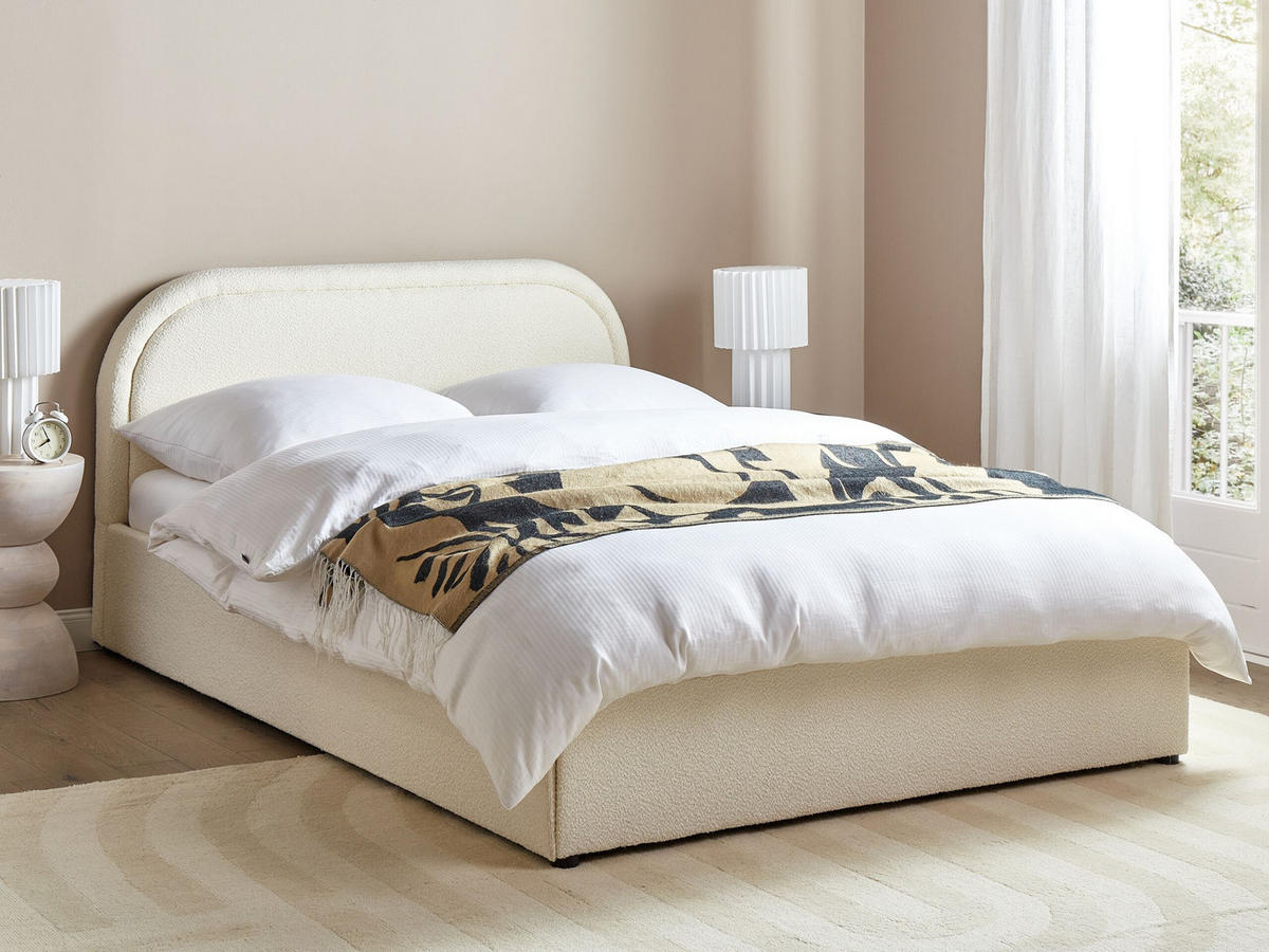 POLSTERBETT 140x200 cm Beige Quillien - Beige, Textil (140/200cm) - Beliani