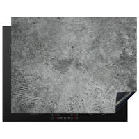 HERDABDECKPLATTE Beton - Schiefer - Grau -Betonstruktur Induktionsmatte 77x59 cm - Grau, Kunststoff (77/59/0.2cm) - MuchoWow