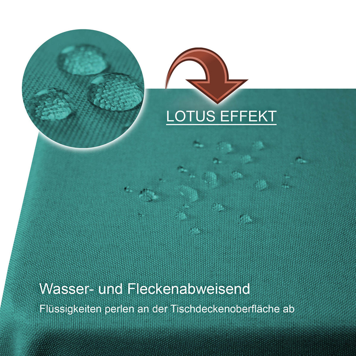 TISCHDECKE Leinenoptik 110/140 cm eckig Petrol - Petrol, Textil (110/140cm) - TiborTex