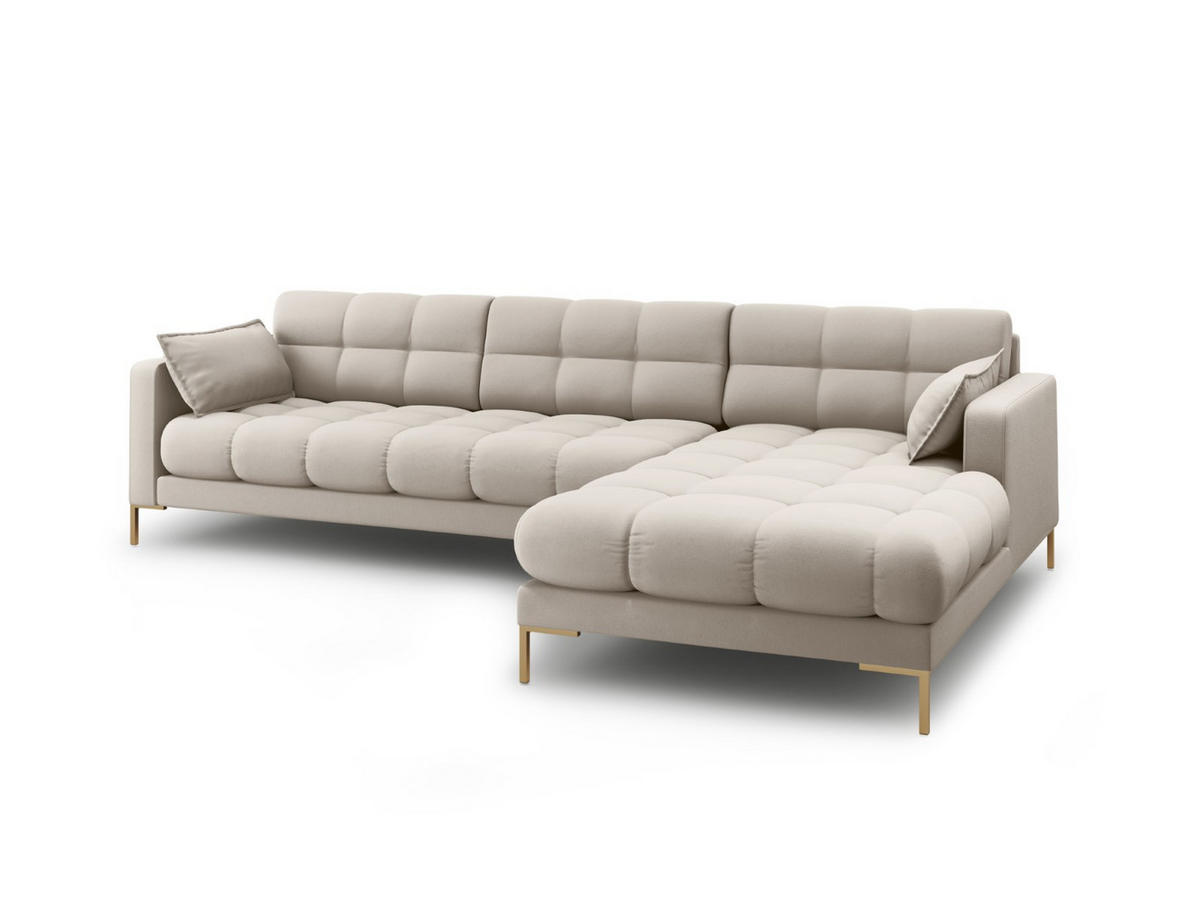 ECKSOFA rechts Mamaia aus strukturiertem Stoff beige 5 Sitzplätze - Beige, Textil (185/293cm) - Micadoni