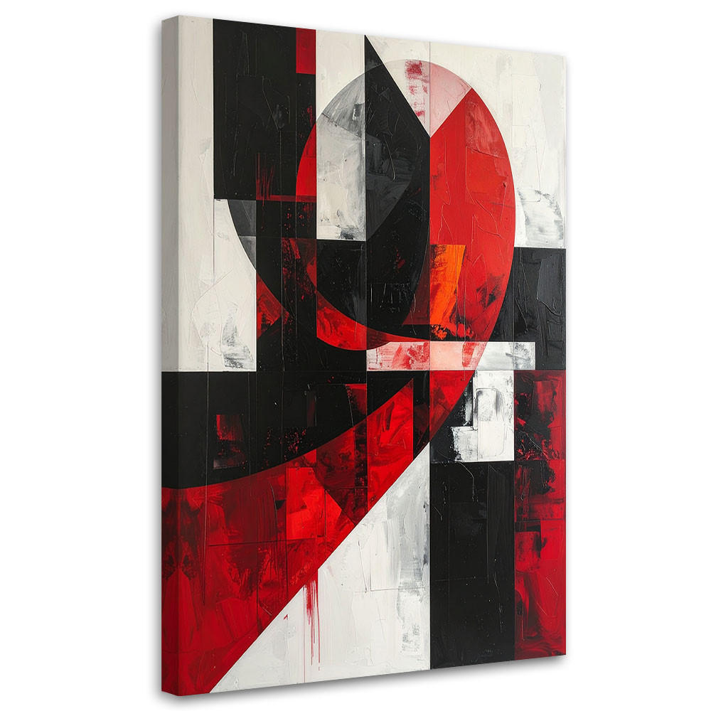 LEINWANDBILD 3D und geometrisch 70x100cm - Rot, Textil (70/100cm) - Feeby