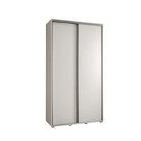 SCHWEBETÜRENSCHRANK 235,2/130/60 2-türig - Silberfarben/Weiß, Holz/Metall (130/235/60cm) - Abiks Möbel