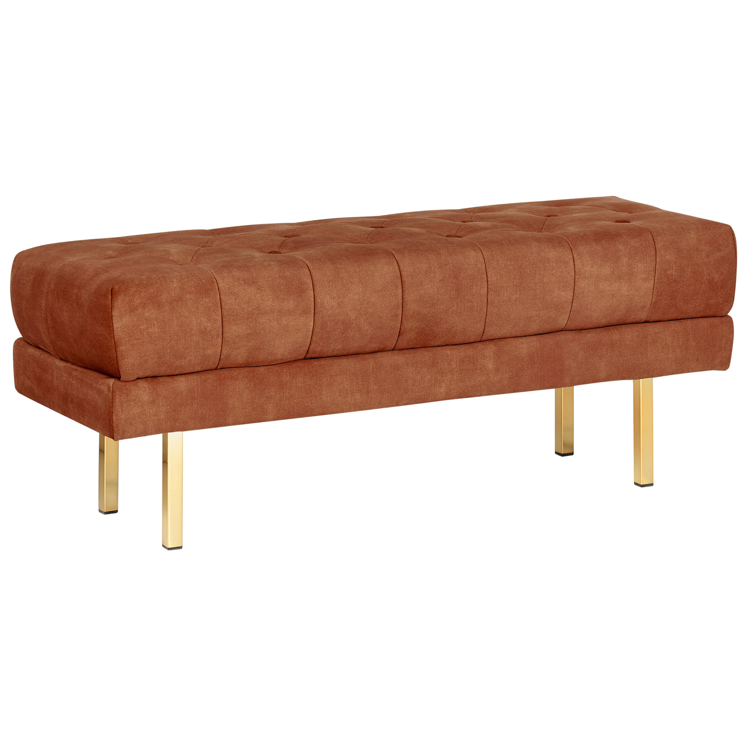 POLSTERBANK Samtstoff Dunkelrot Roseville - Dunkelrot, Textil (117/44/40cm) - Beliani
