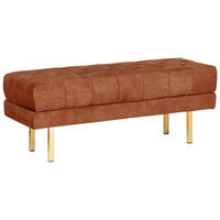 POLSTERBANK Samtstoff Dunkelrot Roseville - Dunkelrot, Textil (117/44/40cm) - Beliani