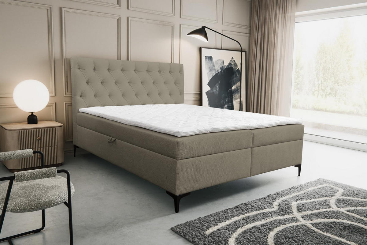BOXBETT CLIPSO mit zwei Bettkästen H2/H3 Matratze 180 x 200 cm - Braun, Holzwerkstoff (180/200cm) - VENASI MÖBEL