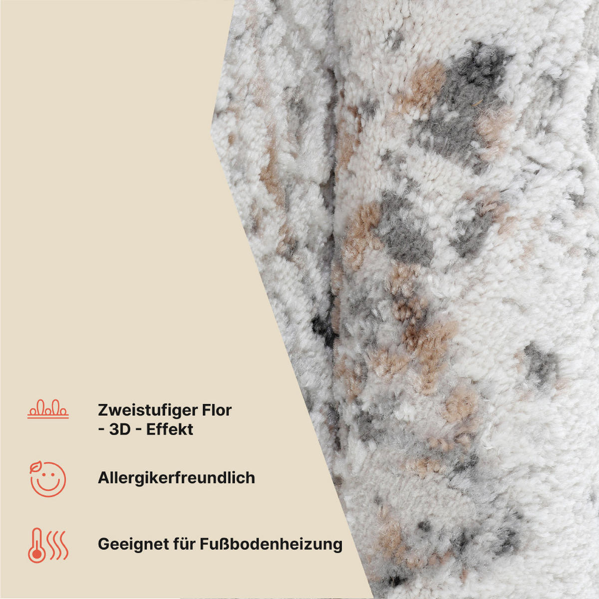 TEPPICH VALLEY Creme Rund 200/200 cm - Creme, Textil (200/200cm) - Tapiso