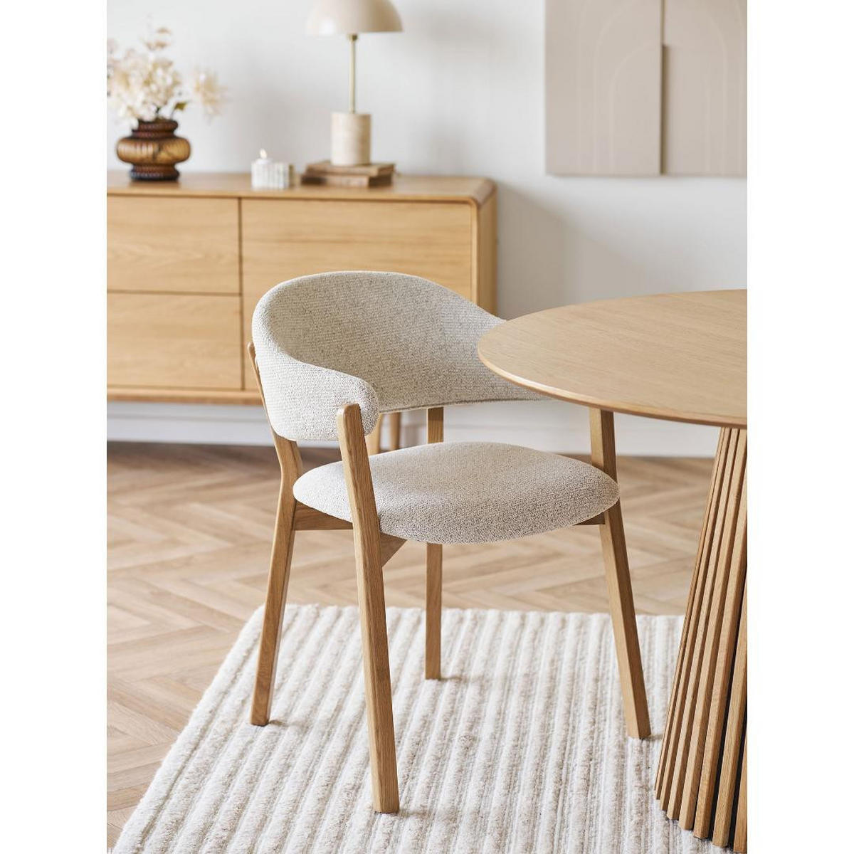 ESSZIMMERSTUHL, Bera, Eiche, Stoff, 59 x 60 x 80 cm - Eichefarben, Textil (59/80/60cm) - ebuy24